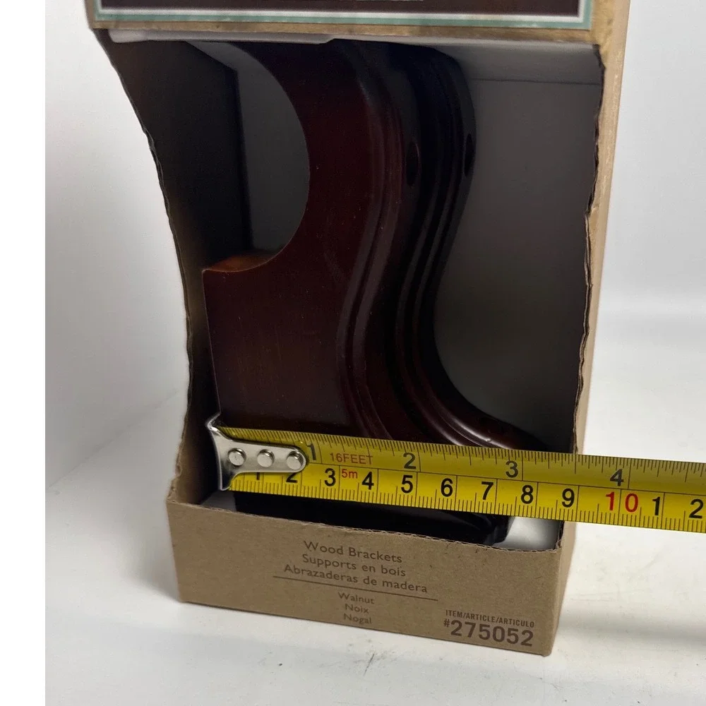 allen + roth Wood Brackets Unisex Walnut NEW Curtain Rod Supports 275052